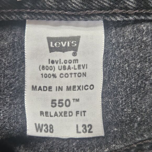 Levis 550 Jeans Relaxed Fit Black 36x30 (tag38x32) Faded - Picture 5 of 5